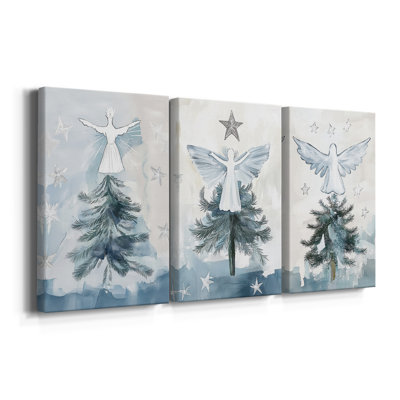 Christmas Holiday Art CXLI - Toile tendue avec châssis sur mesure - 3 pièces