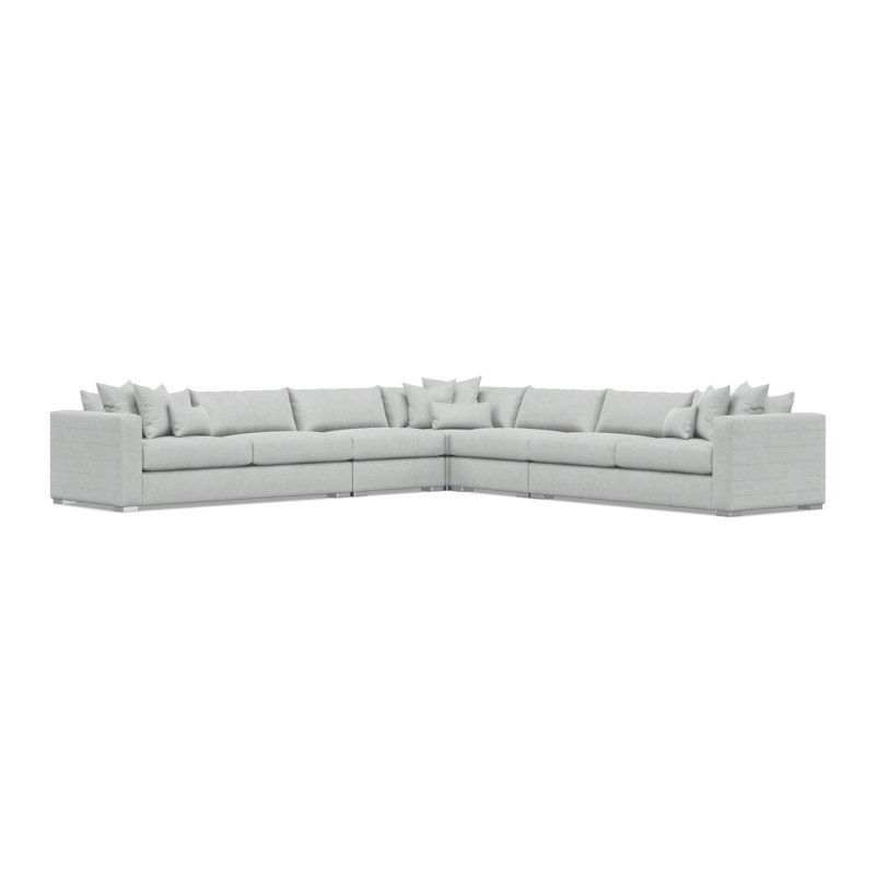 Sectional, 32.5" H x 157" W x 157" D, Gray Polyester