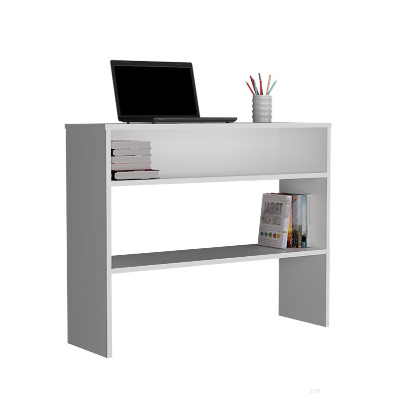 39" Wide 2-Tier Shelf Narrow Console Table, Entryway Table, White