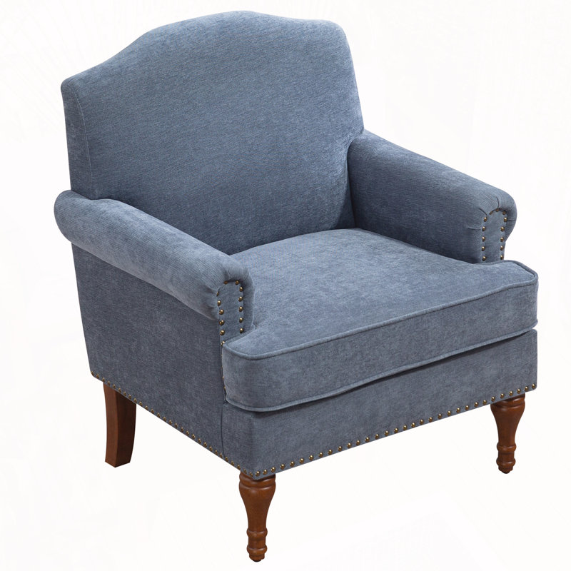 Accent Chair.nailhead Trim Armchair For Living Room,comfy Club Sofa Chair,springs Cushions & Wood Legs. Traditional Single Couch Chair For Bedroom.farmhouse,holds 300lbs