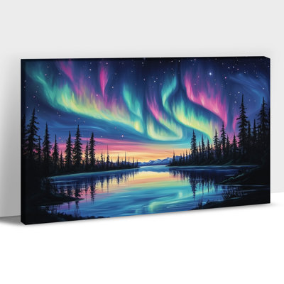 Large Adrianny Landscape, impressions sur toile, aurores boréales, peinture encadrée, œuvre d'art, affiche de la nature, photos pour salon, chambre à coucher, bureau, prêt à être accroché, 32 po x 48 po