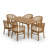 Jiny Outdoor 6-Person Acacia Wood Dining Set With Water-Repellent Cushions