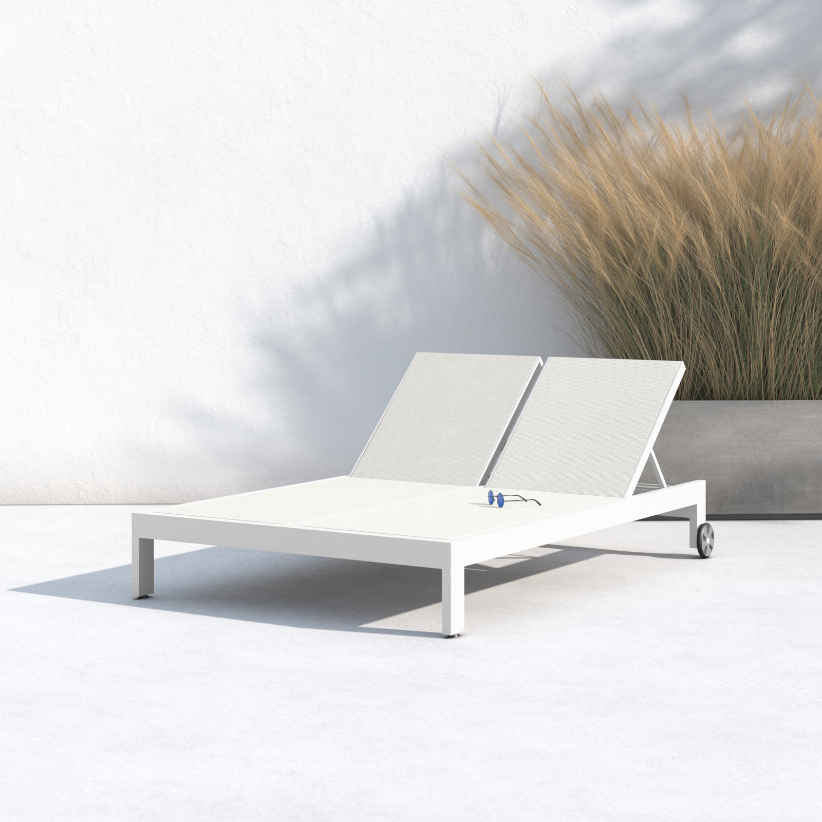 Camela 80" Patio Double Chaise Lounge