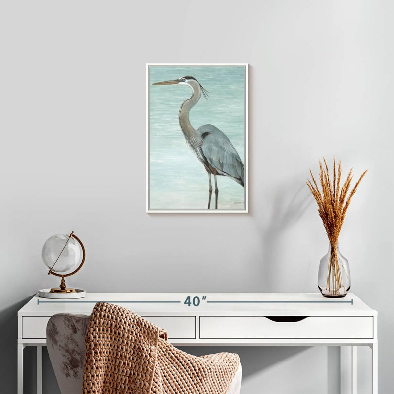 Grand héron, Floating Frame White, 13" x 19"