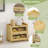 Double Layer Bread Box For Kitchen Countertop, Large Breadbox Bread Container Storage With Windows(Natural Bamboo)