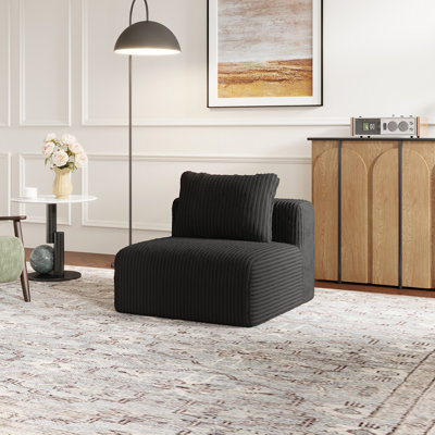 Modern Plush-upholstered Accent Sofa by Ebern Designs