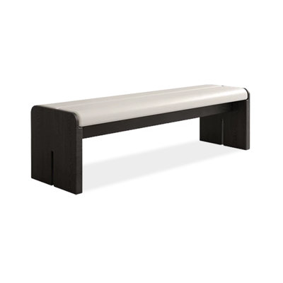 Banc rembourré en bois massif blanc