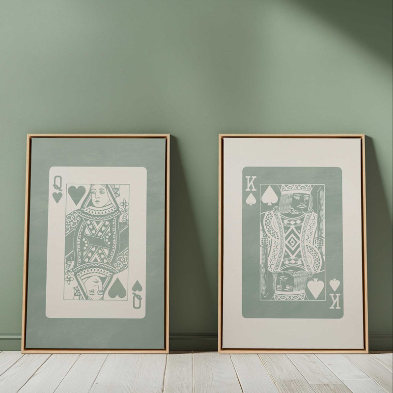 Ensemble de 2 cartes grand et grand sauge, H 48 po x l 66 po, Cadre flottant noir satiné