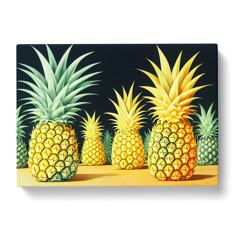 Selection of Pineapples - Wrapped Canvas, 35cm H x 50cm W x 3cm D