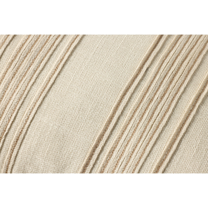 Chris Loves Julia x Loloi Verona Accent Pillow, Ivory, Rectangle 12"H x 27"W, Down Blend