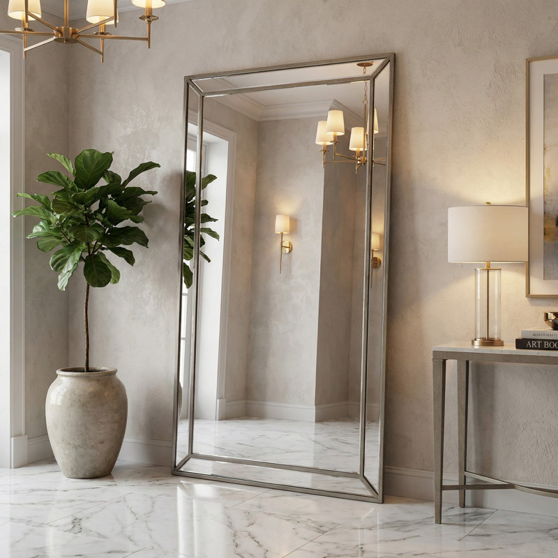 Miroir pleine grandeur au spectre brossé moderne Atencio