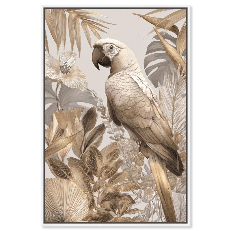 Décoration murale de cuisine Golden Macaw par Art Remedy, cadre blanc, 10 x 15, H 16 po x l 11 po, Cadre blanc