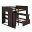 Lit mezzanine double avec lit autonome, tablettes, bureau et garde-robe-199933098