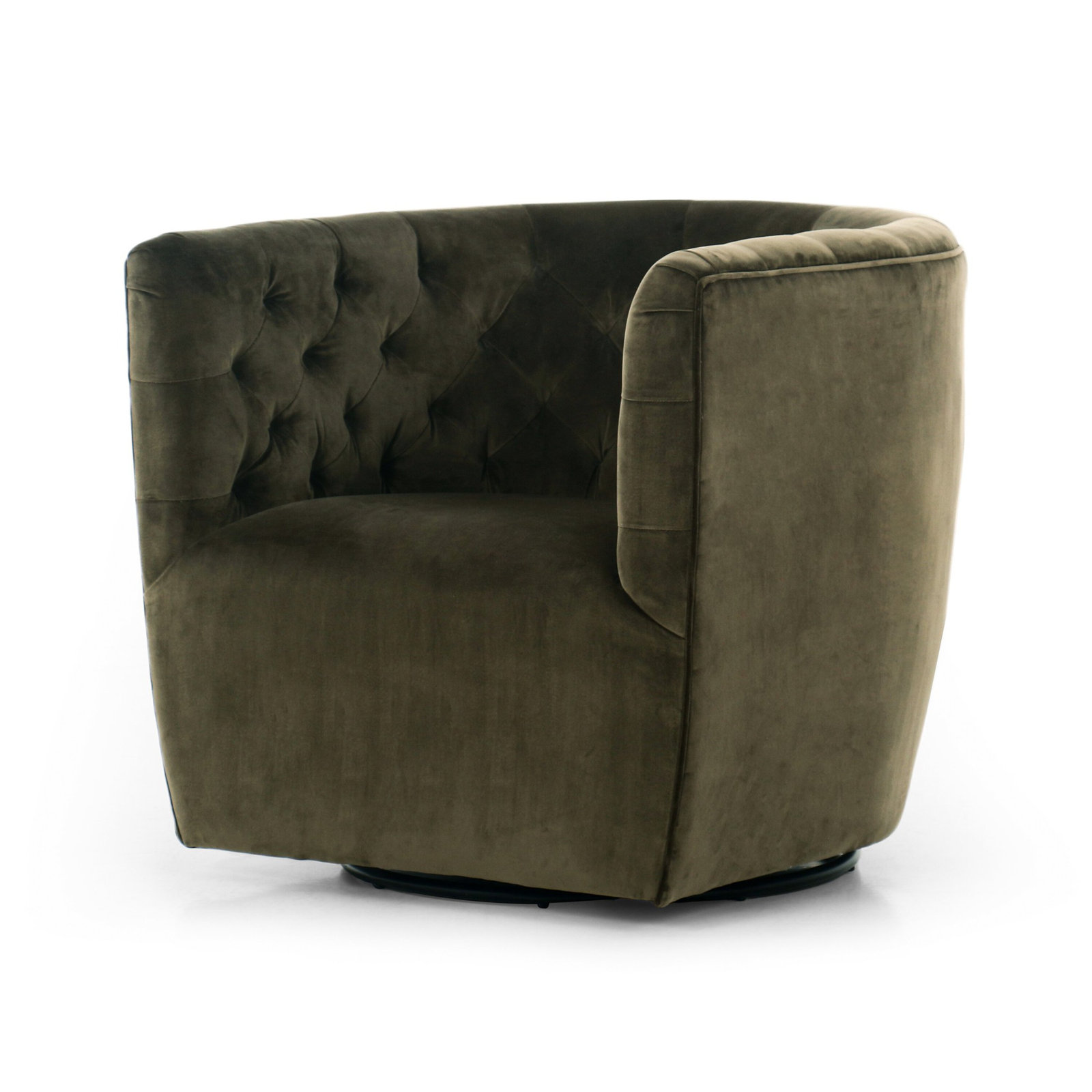 Bari Swivel Barrel Chair, Surrey Olive