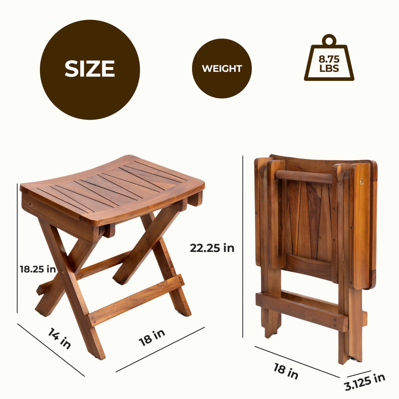 Brilliana 18 in. W Teak Shower Bench
