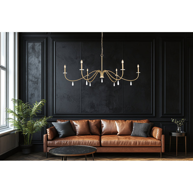 Lustre 6 lumières Paquette Mordern, Mordern Gold