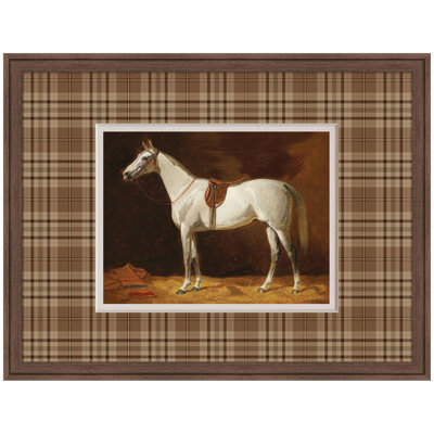 «A White Horse Emil Volkers Faux Mat» par Nostalgia Prints, reproduction d'art encadrée