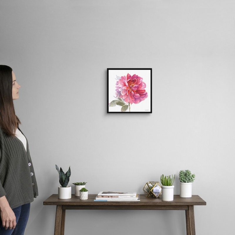 Visiblement rose 02 par Lisa Audit - reproduction d'art, H 14 po x l 14 po x P 1,75 po, Toile avec cadre noir