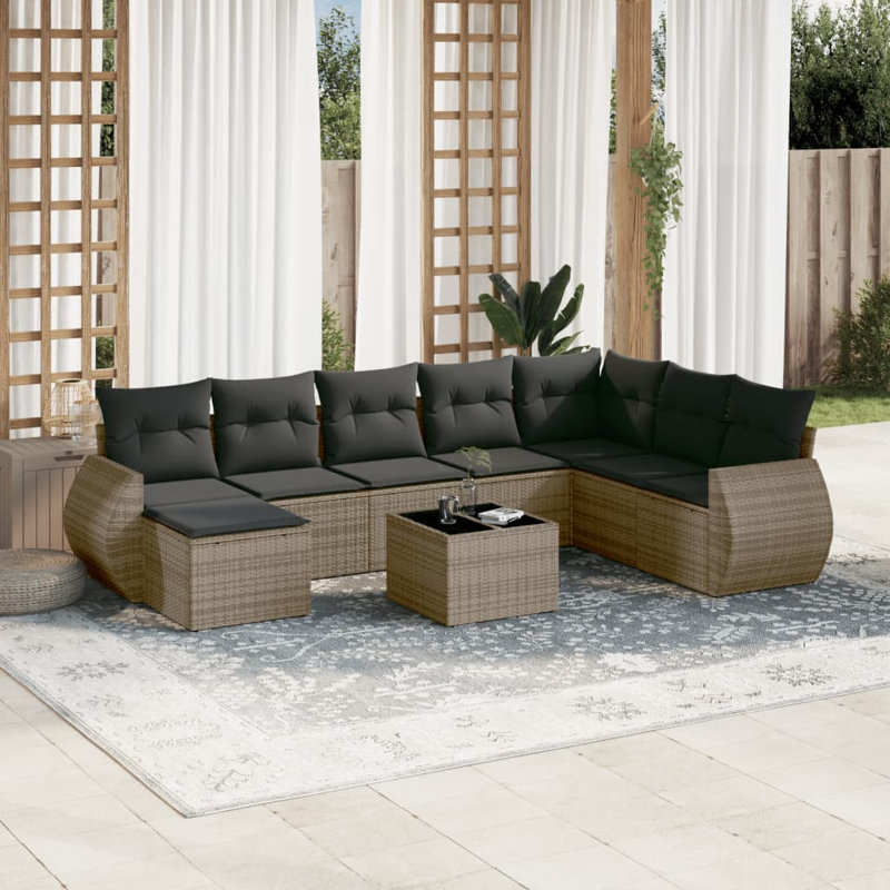 Ensemble de canapé de jardin Vidaxl gris