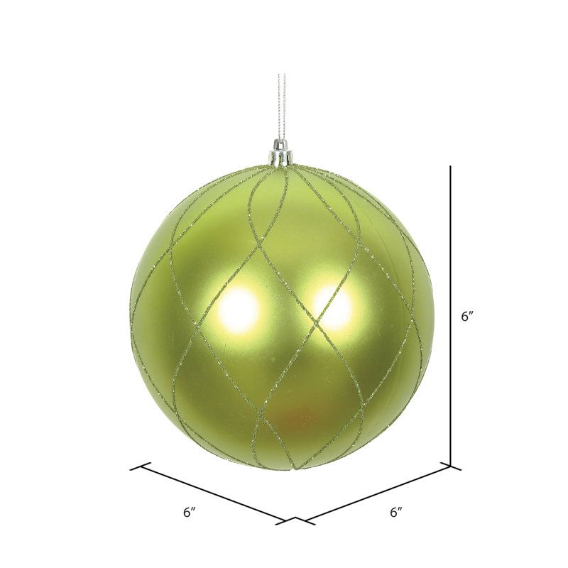 Ornement boule 6 po mat et scintillant, Lime