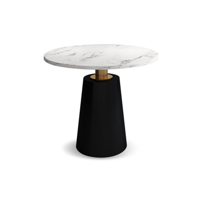 Table de salle à manger ronde en marbre noir