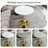 Mid-Century Modern Round Table, Veined Faux Marble Tabletop Multi-Purpose Coffee & Dining Table, Accommodates 2-4 People-1299749828
