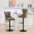 360° Swivel With Adjustable Seat, Pu Leather Backs For Home Kitchen (olive , 2 Height Bar Stools, Comfortable Back 2 Chairs-366795451