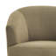 Fauteuil pivotant rembourré Solay avec base en bois, vert mousse-1687135134