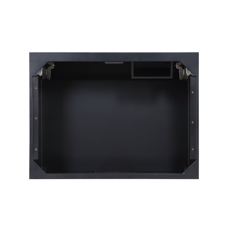 Gracie 30'' W Single Vanity, Midnight Black, Satin Brass, White Quartz