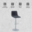 Warishah Adjustable Height Bar Stool In Leather Upholstery With White Iron Base-600679888