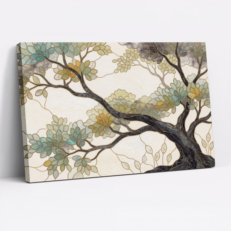 Art mural en toile bleu sarcelle et vert, 28"H x 40"W