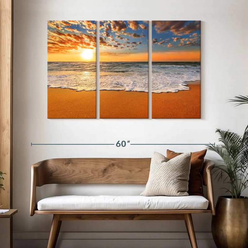 Gillard Ocean Waves Sunrise, H 32 po x l 50 po