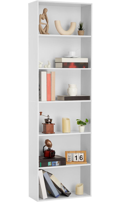 181.4cm H x 54.9cm W Bookcase, White