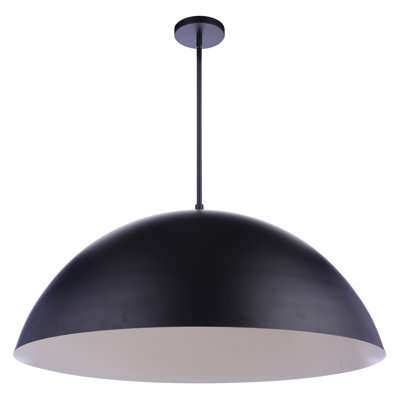 Sculptural Statement Pendants 1 - Light Matte Black LED Dome Pendant