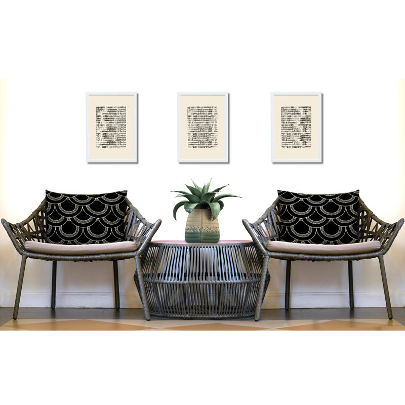 Housse et insert de coussin rectangulaire en polyester pour l'intérieur et l'extérieur, Noir