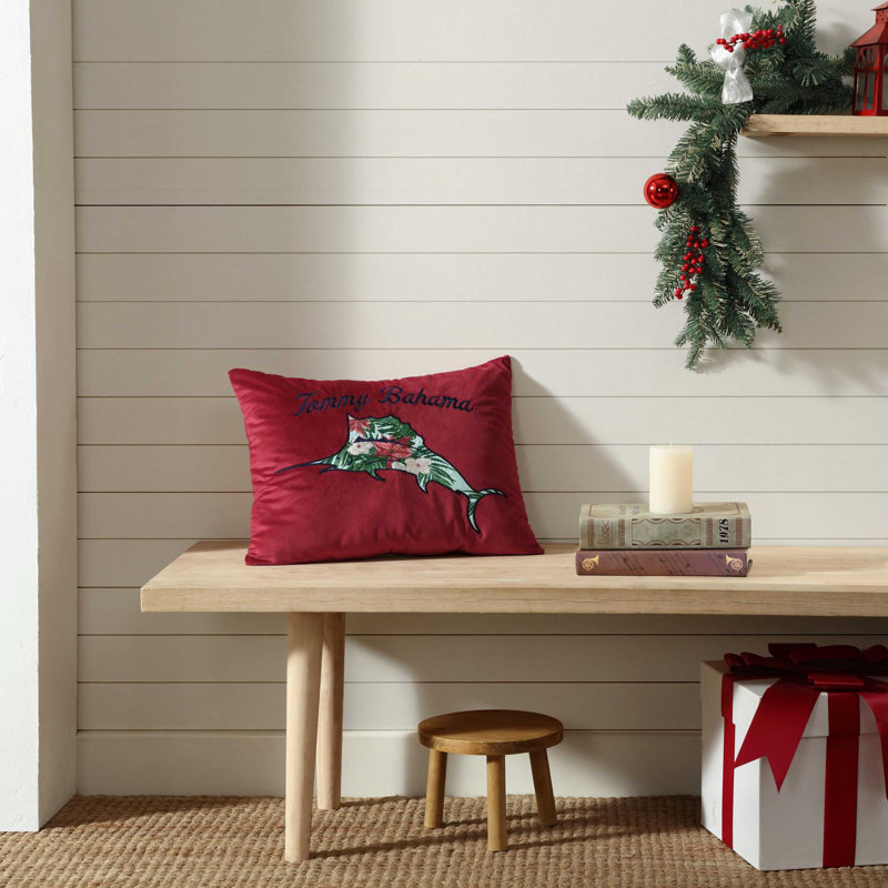Tommy Bahama Holiday Marlin Red Throw Pillow