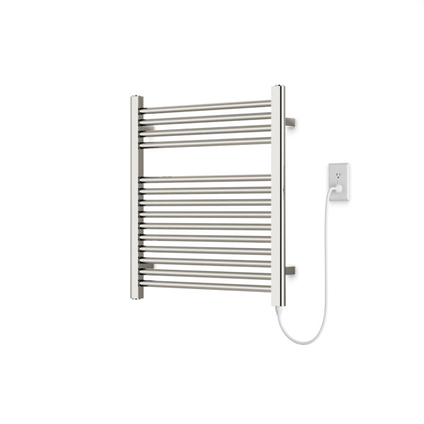 Denby Wall Mount Electric Towel Warmer, 27" H x 23.625" W x 5.19" D, Polished Nickel