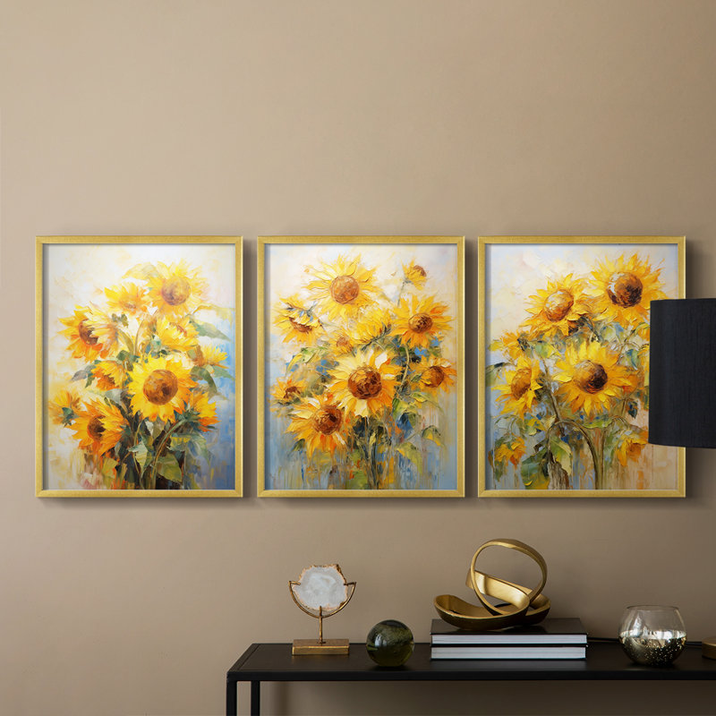 Étude florale CLII - Ensemble de 3 estampes numériques - Prêt à