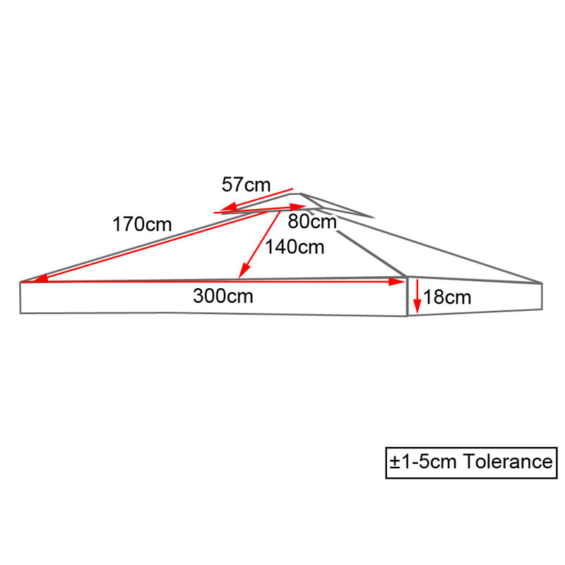 2-Tier Replacement Top Fabric for 3x3m Gazebo Pavilion Roof Canopy, Coffee