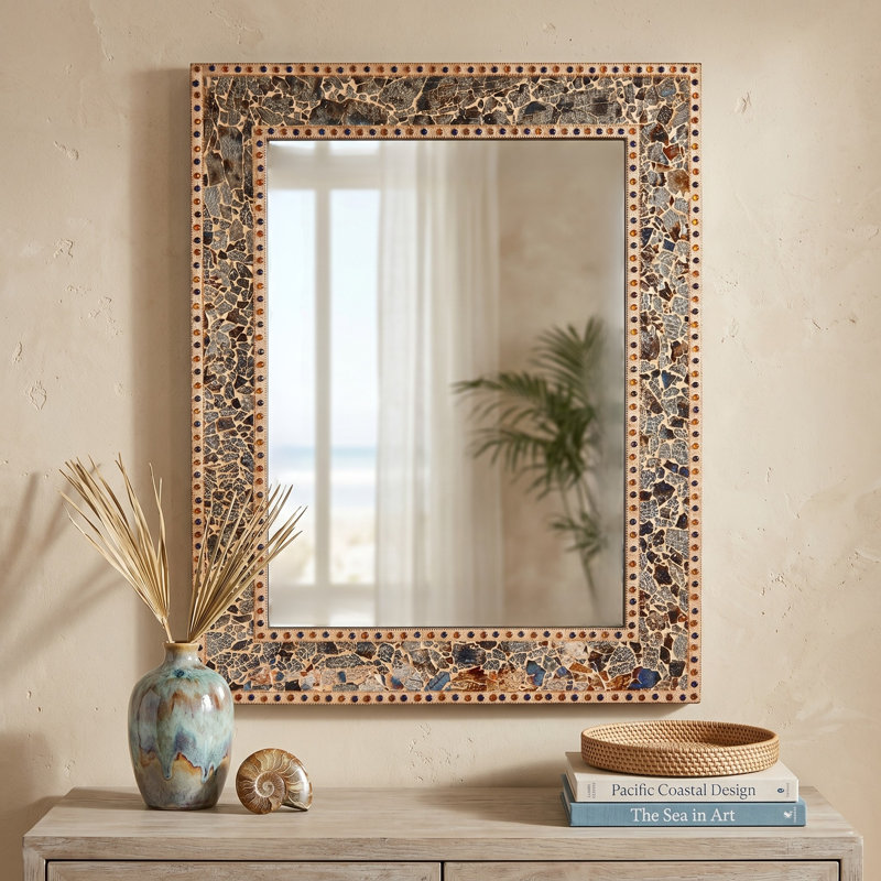 Miroir d'appoint Cima Crackle, Doré en feu