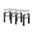 Ensemble de 2, table basse moderne en verre trempé, table de bout, table carrée pour le salon, noir-1490843731-1490843758