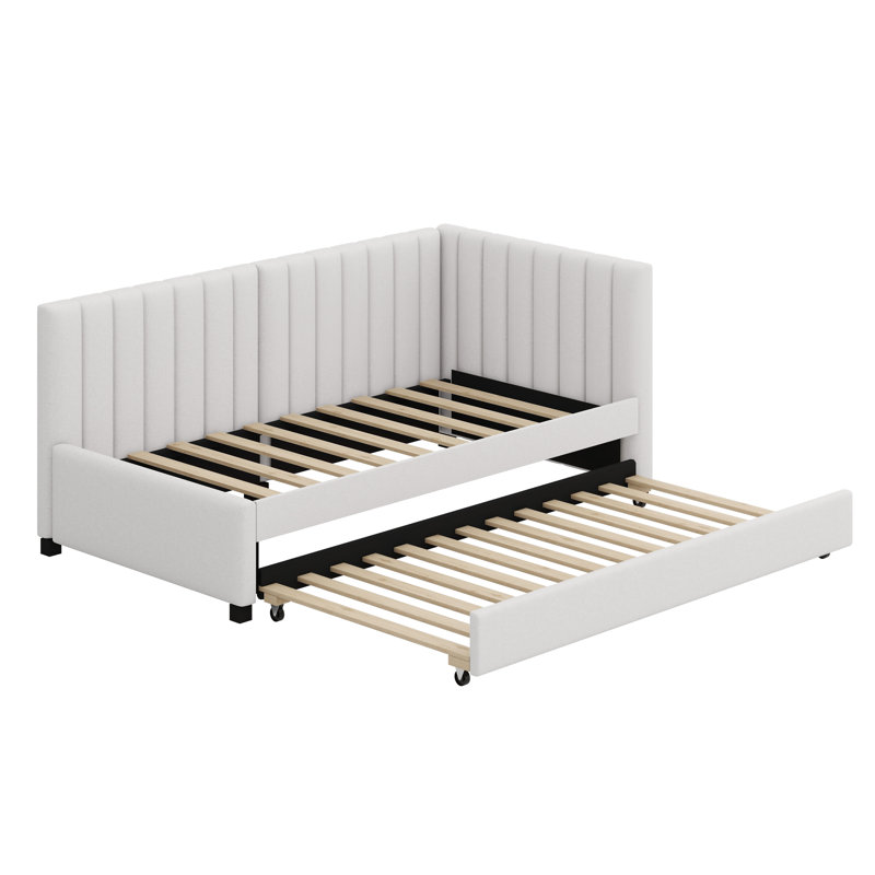 Lit de jour rembourré avec couchette, Beige