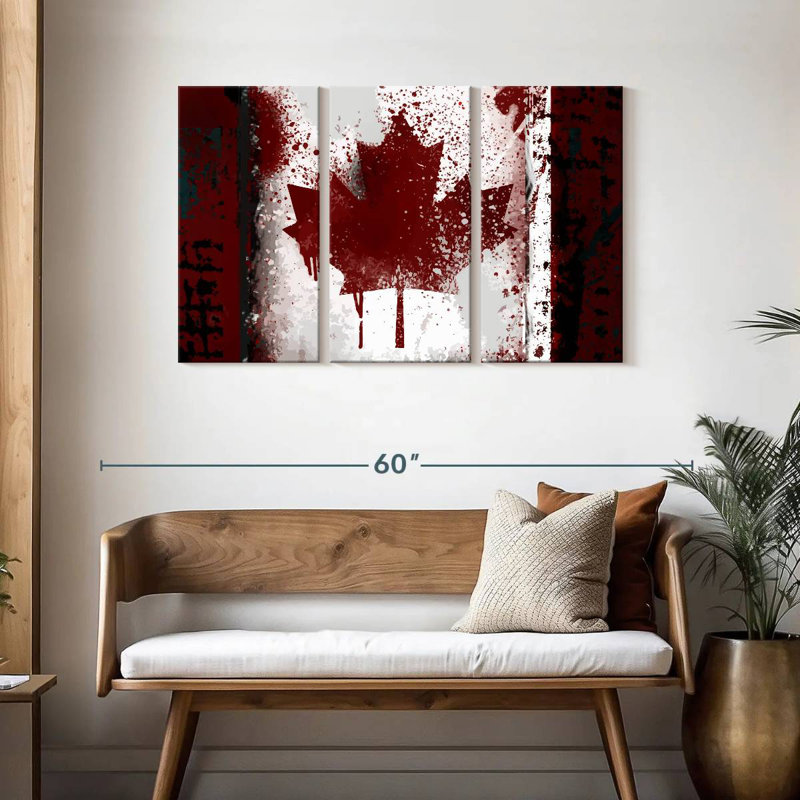 Borges Rustic Canada Flag, 28" H x 45" W