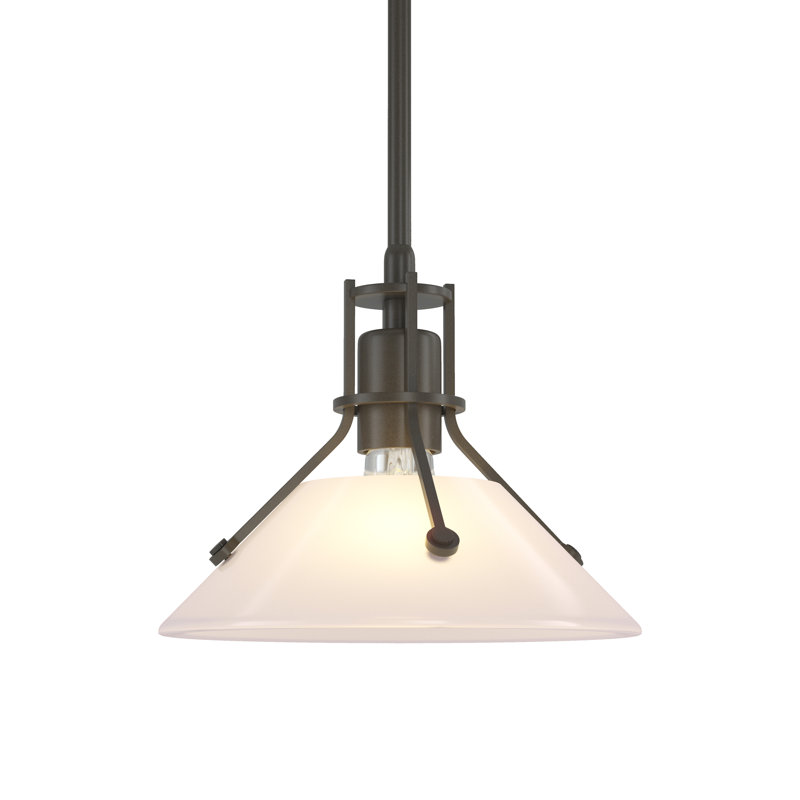 Henry 1 - Light Single Cone Pendant, Dark Smoke, Frosted Glass