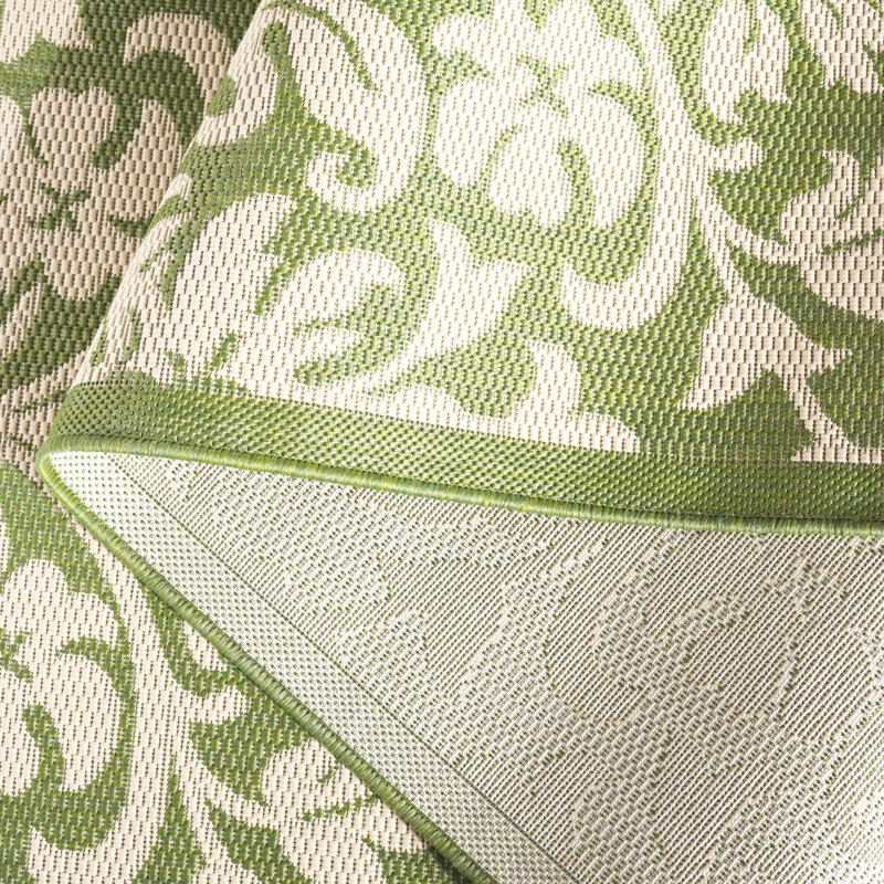 Tapis d'intérieur / extérieur Davonia Performance Damask, Rectangle 5 pi 3 po x 7 pi 7 po