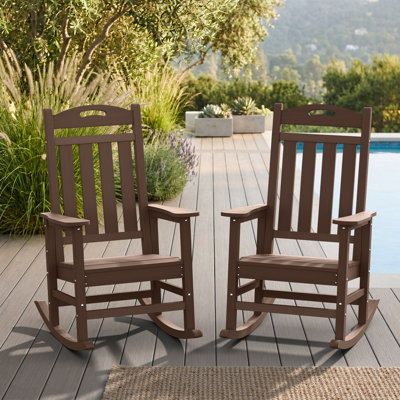 Chaises berçantes d'extérieur en PEHD résistantes aux intempéries Adirondack