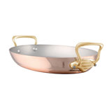 Mauviel M'Heritage 150 B Copper Oval Gratin Pan With Brass Handles, 17.7-In