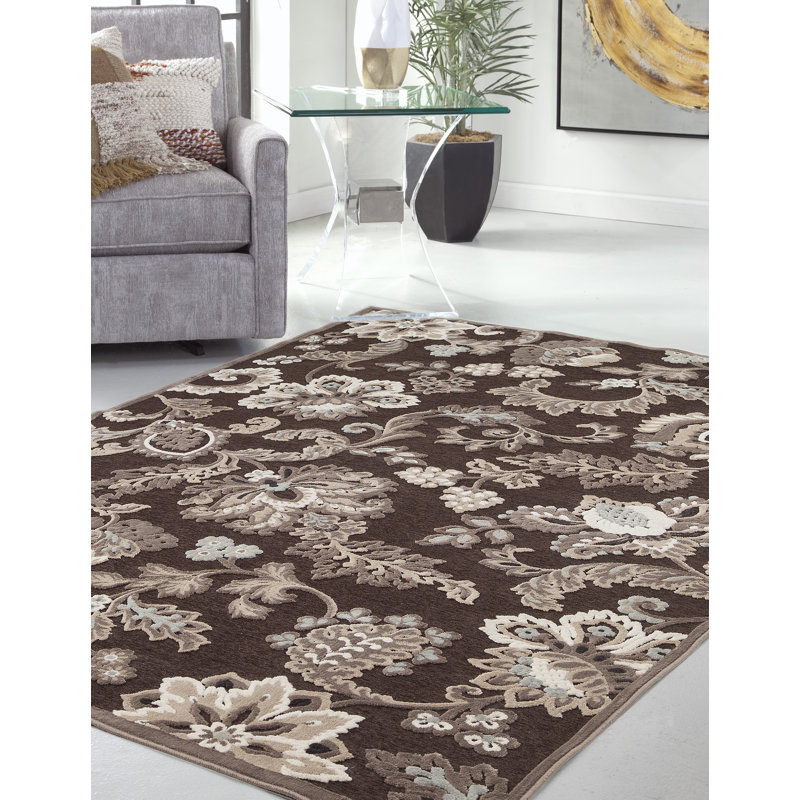 Louisa Floral Indoor Rug, Rectangle 5'3" x 7'6"