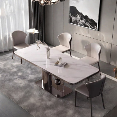 Modern light luxury rectangular table and chair