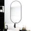 Miroir de salle de bain 18 x 35 pouces avec cadre en métal noir - verre de 4 mm de haut, arrière, moderne pour différents espaces